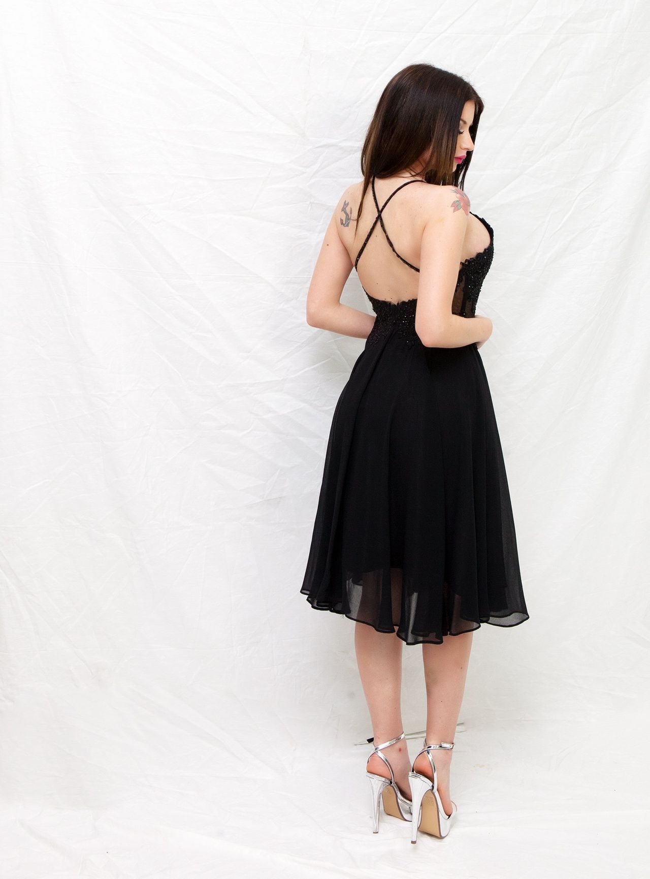 abito corto incrociato schiena