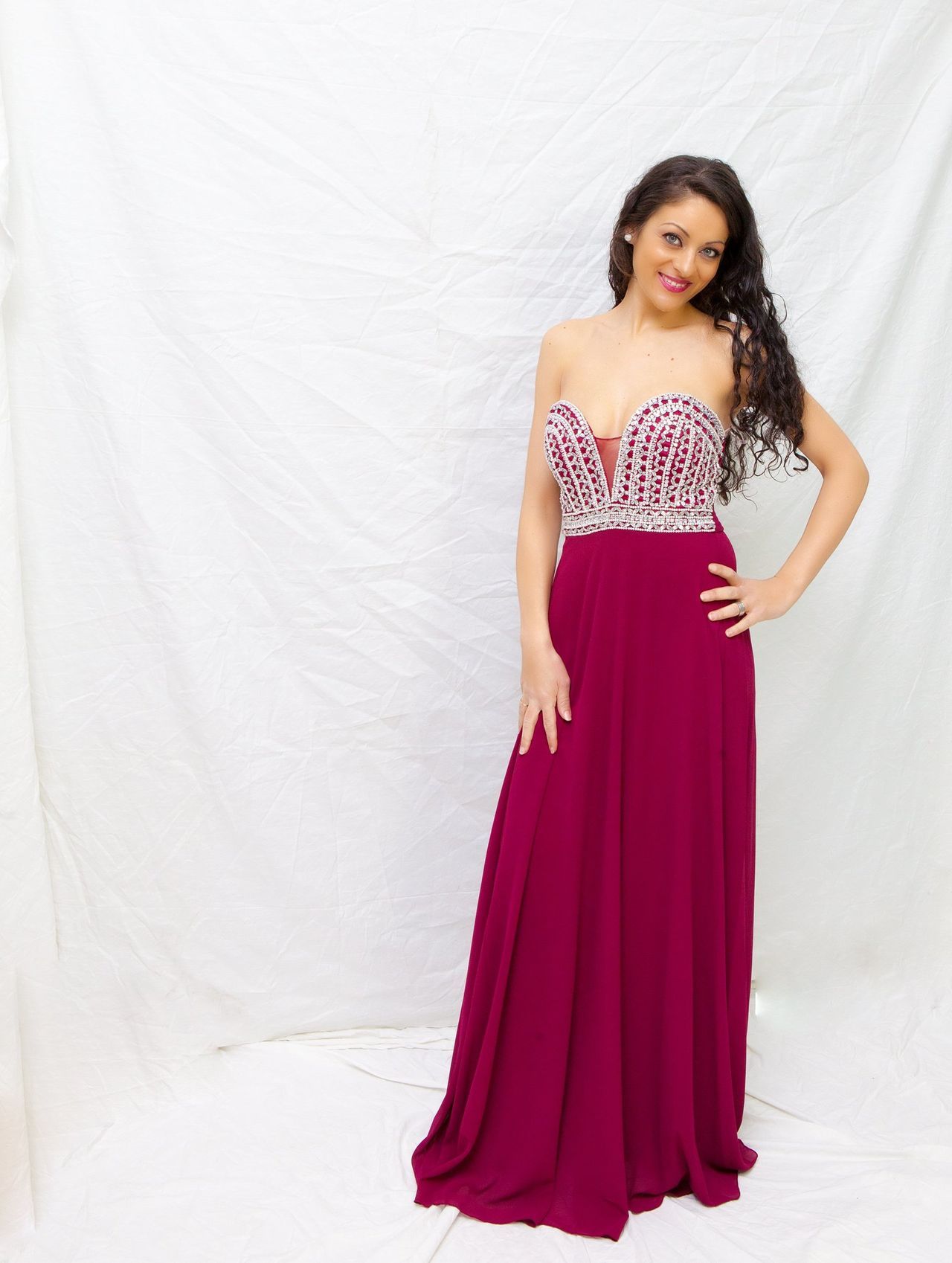 abito lungo top decorato