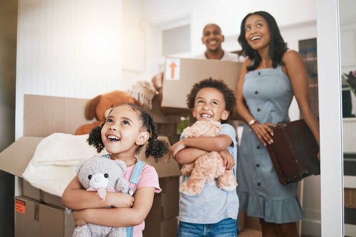A family is moving into a new home.
