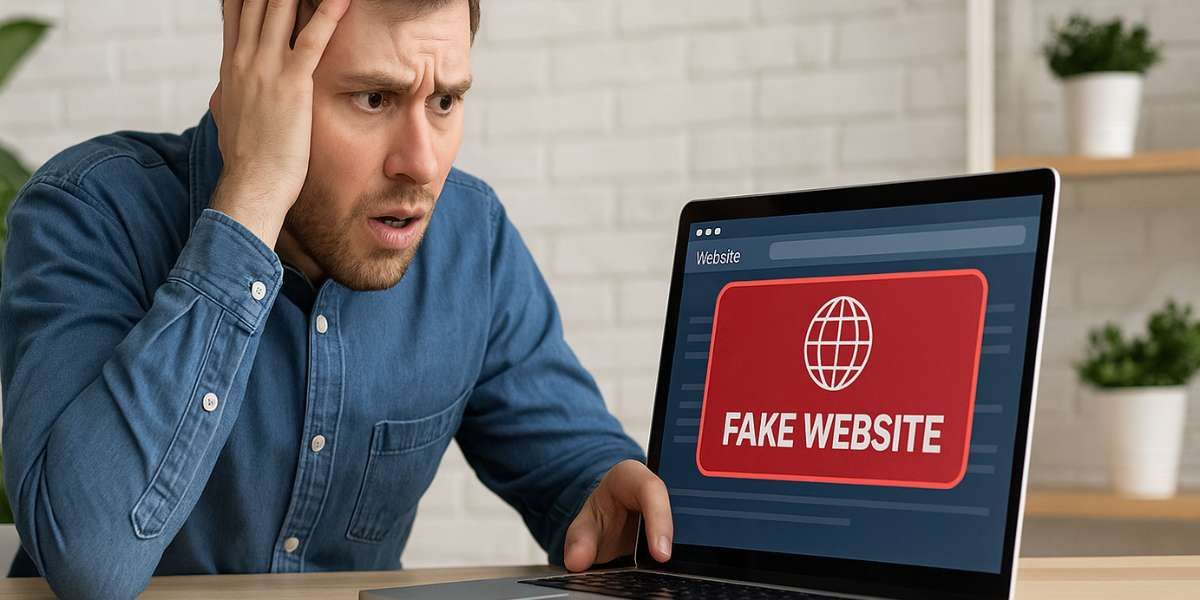 Man with concerned expression looking at laptop screen displaying 