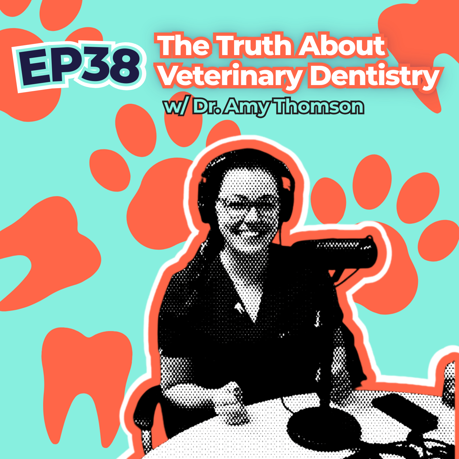 A woman in a lab coat is holding a puppy and smiling.