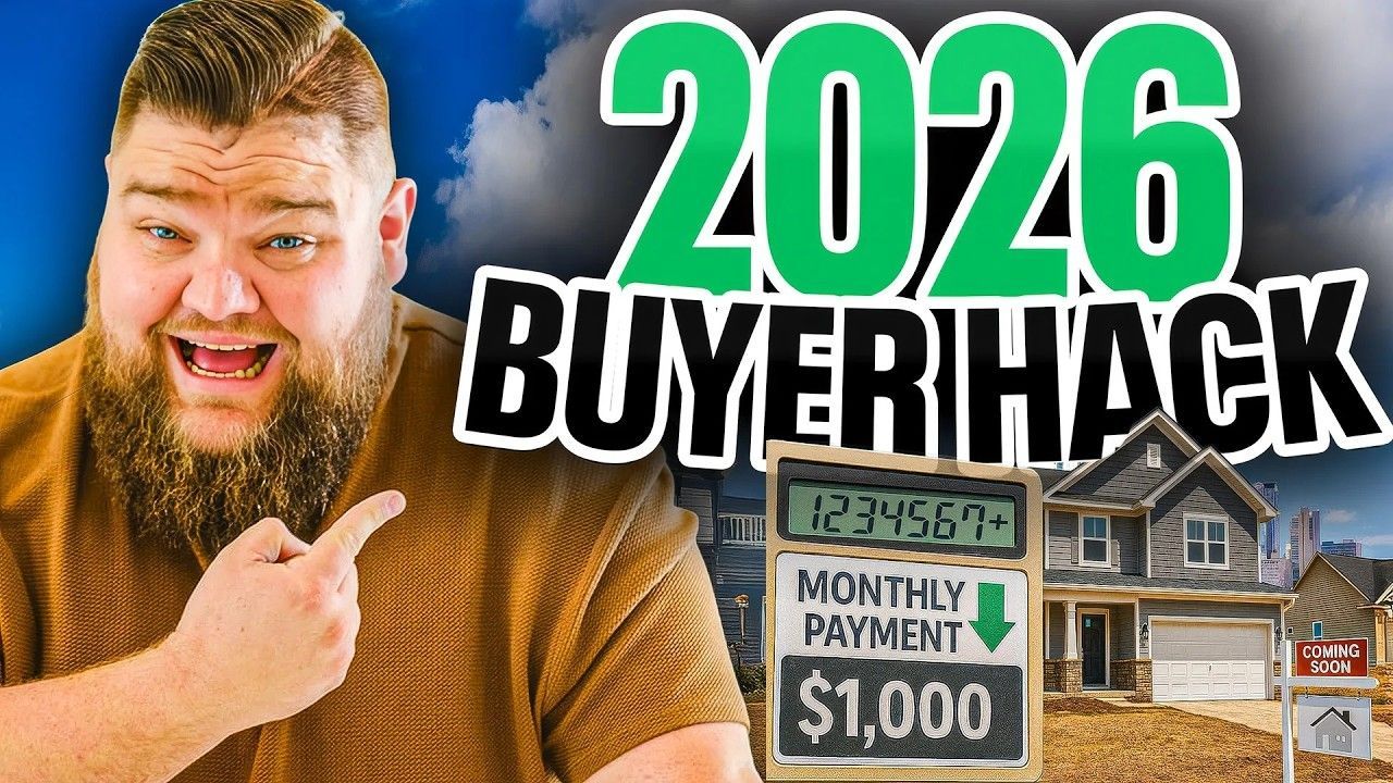 Man pointing, grinning at calculator with 