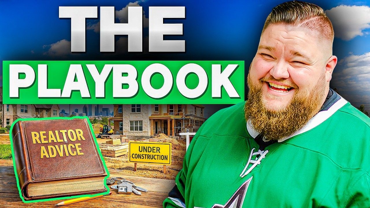 A smiling person in a green jersey stands before an under-construction building next to a book labeled