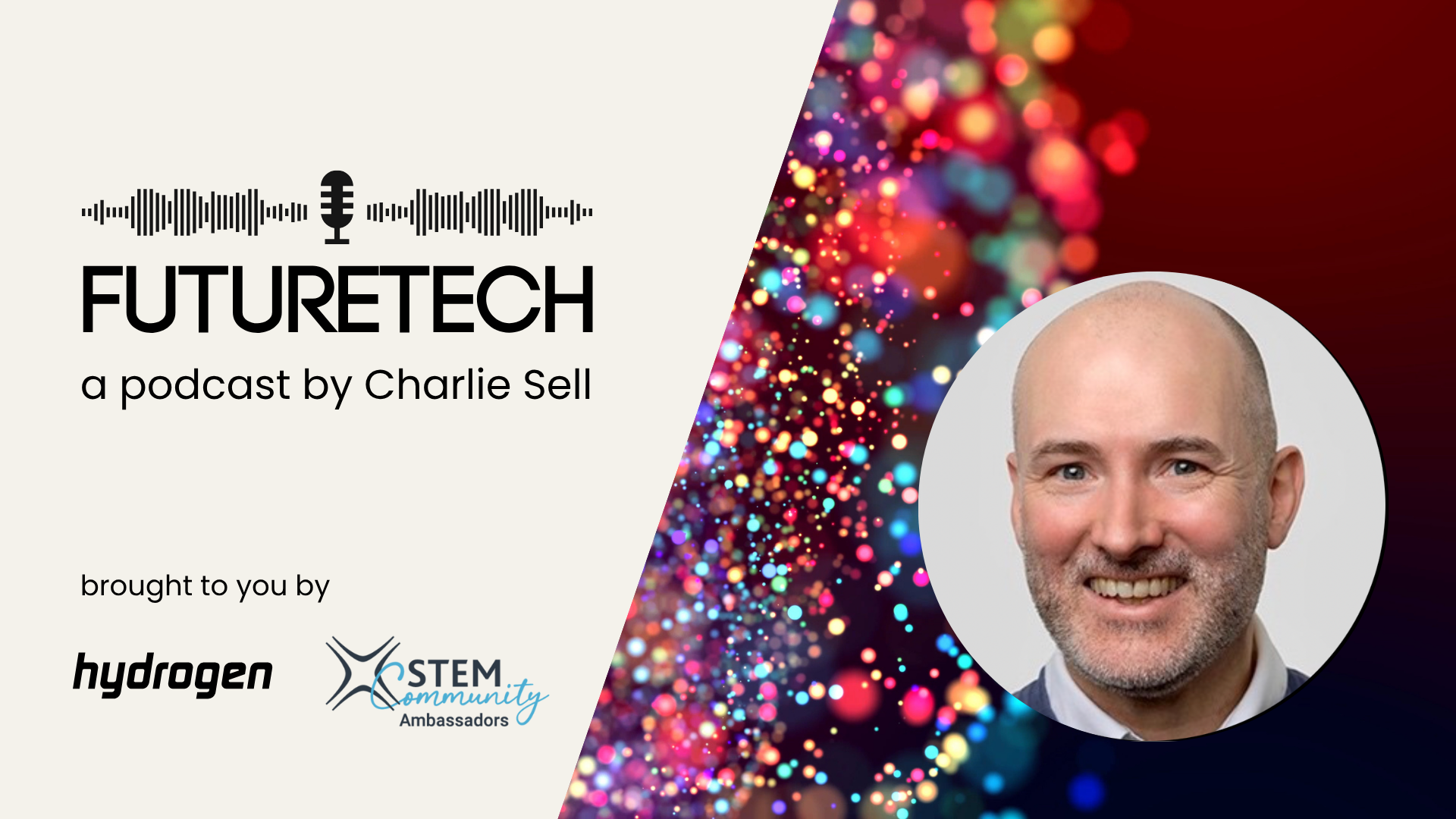 A picture of a man in a circle with the words futuretech on it