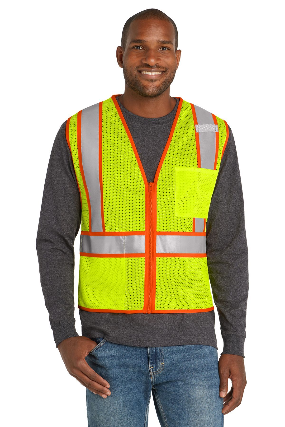 CornerStone® ANSI 107 Class 2 Mesh Zippered Two-Tone Vest