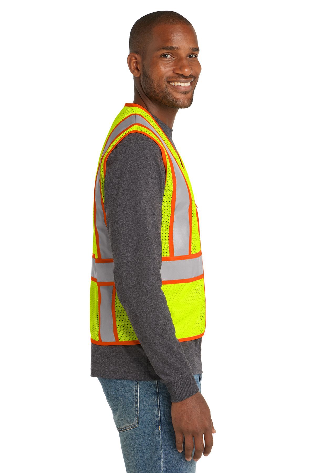 CornerStone® ANSI 107 Class 2 Mesh Zippered Two-Tone Vest