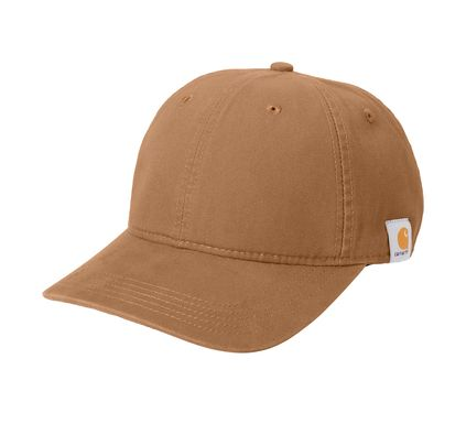 Brown Carhartt baseball cap.