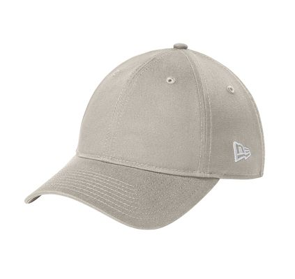Beige New Era baseball cap with curved brim and logo on side.