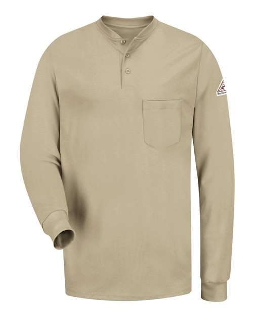 Bulwark Long Sleeve Tagless Henley Shirt