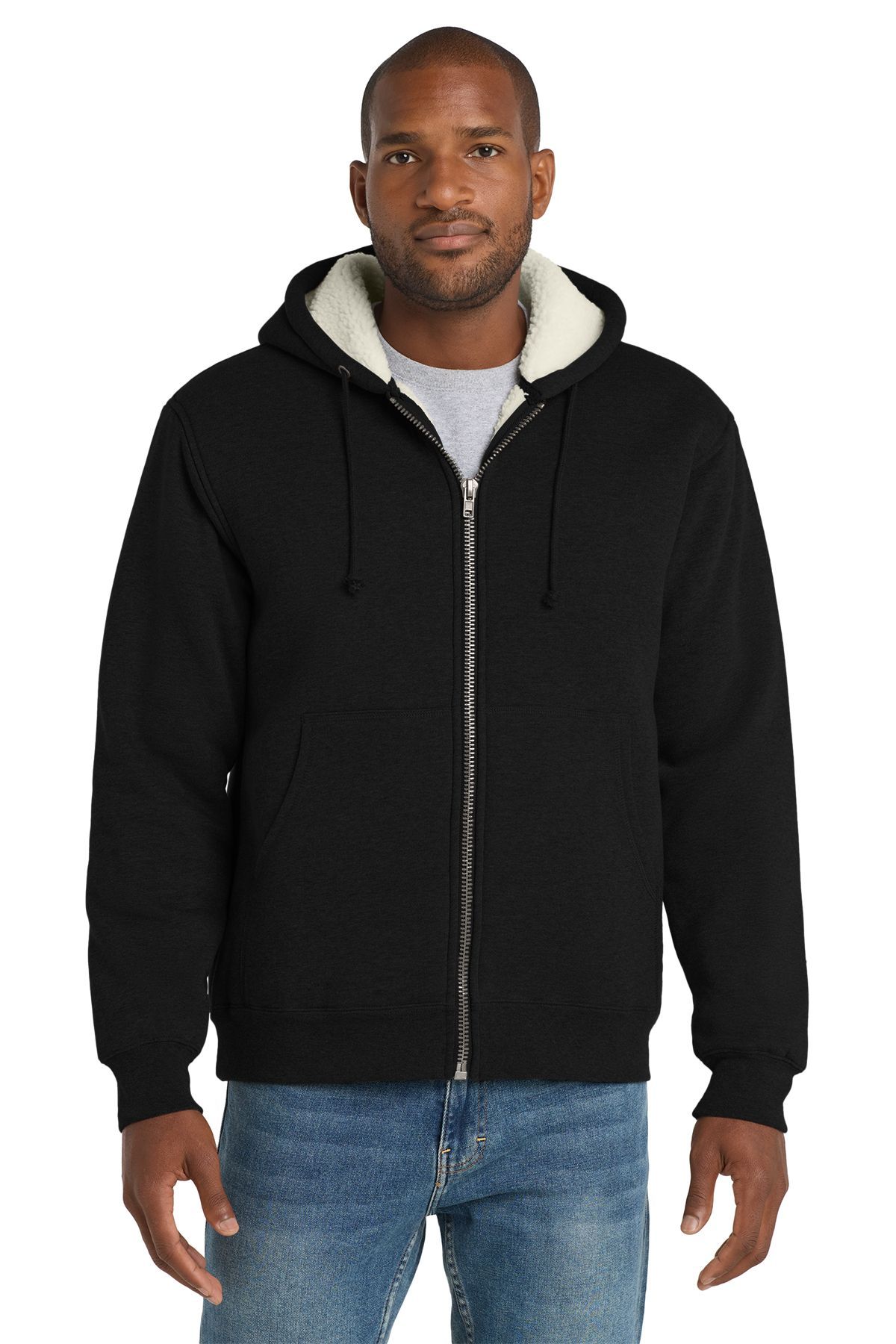 CornerStone® Heavyweight Sherpa-Lined Hooded Fleece Jacket