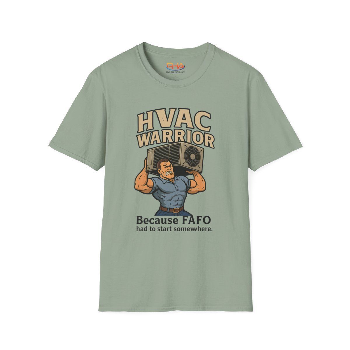 Sage green t-shirt with 