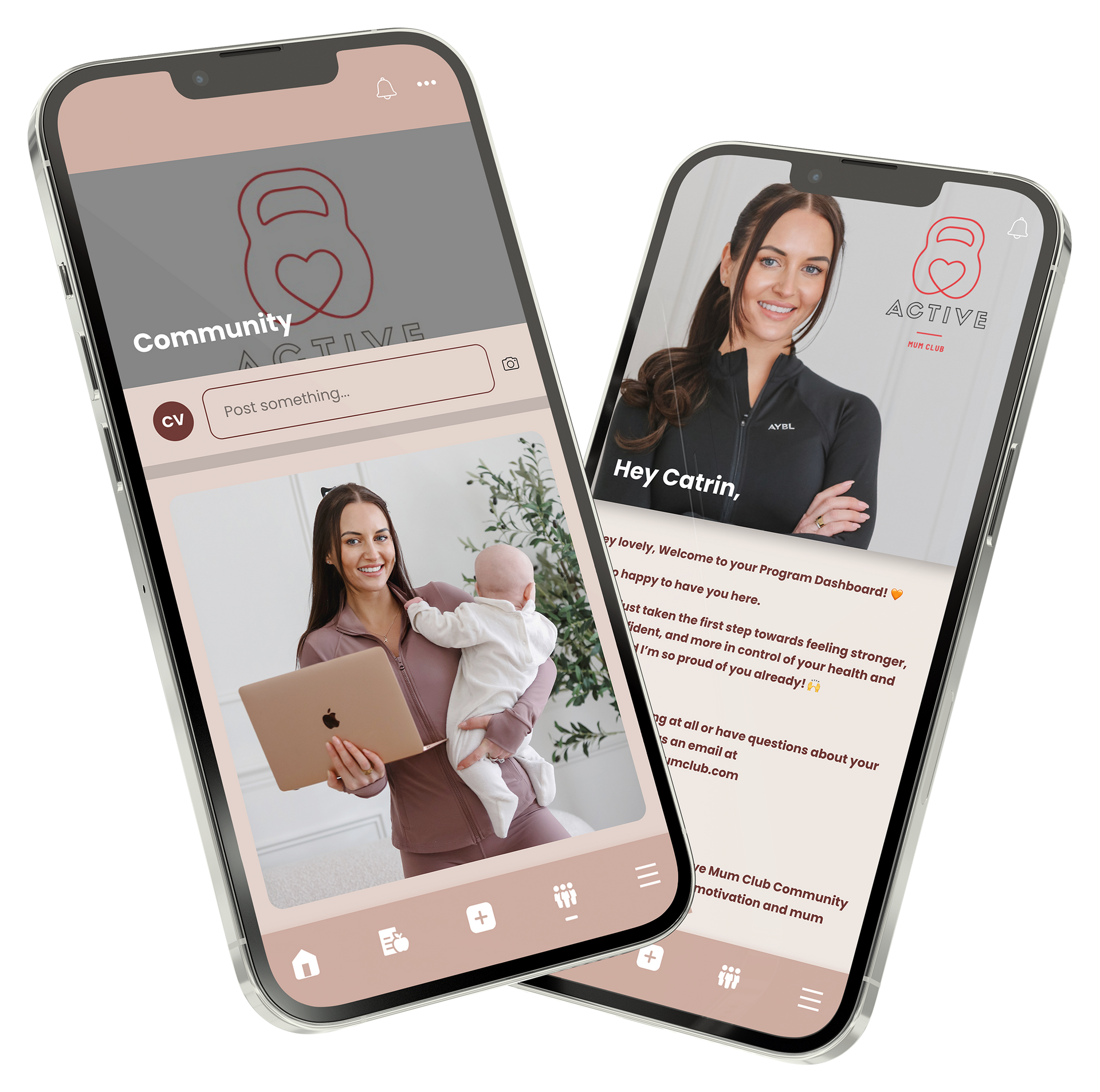 Two smartphones display