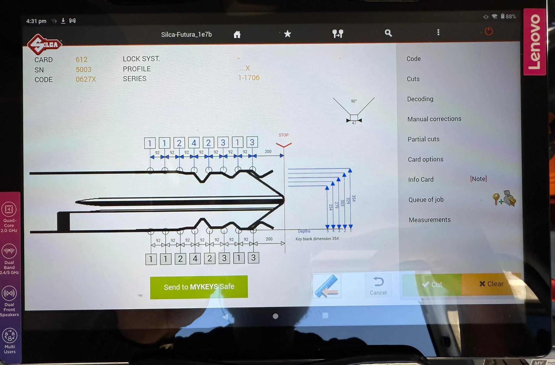 A lenovo tablet with a drawing on the screen