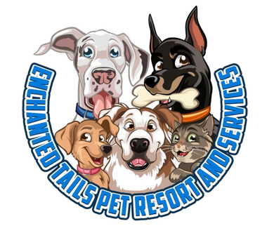Logo: Group of cartoon pets (dog, cat) with text