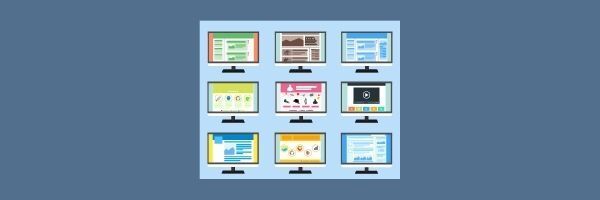 image of 9 different computer screens for improving SEO