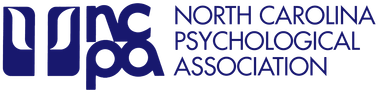 Logo of the North Carolina Psychological Association in dark blue with text alongside.