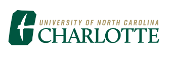 University of North Carolina Charlotte logo: green "F" with a white bird inside, text in green and light brown.