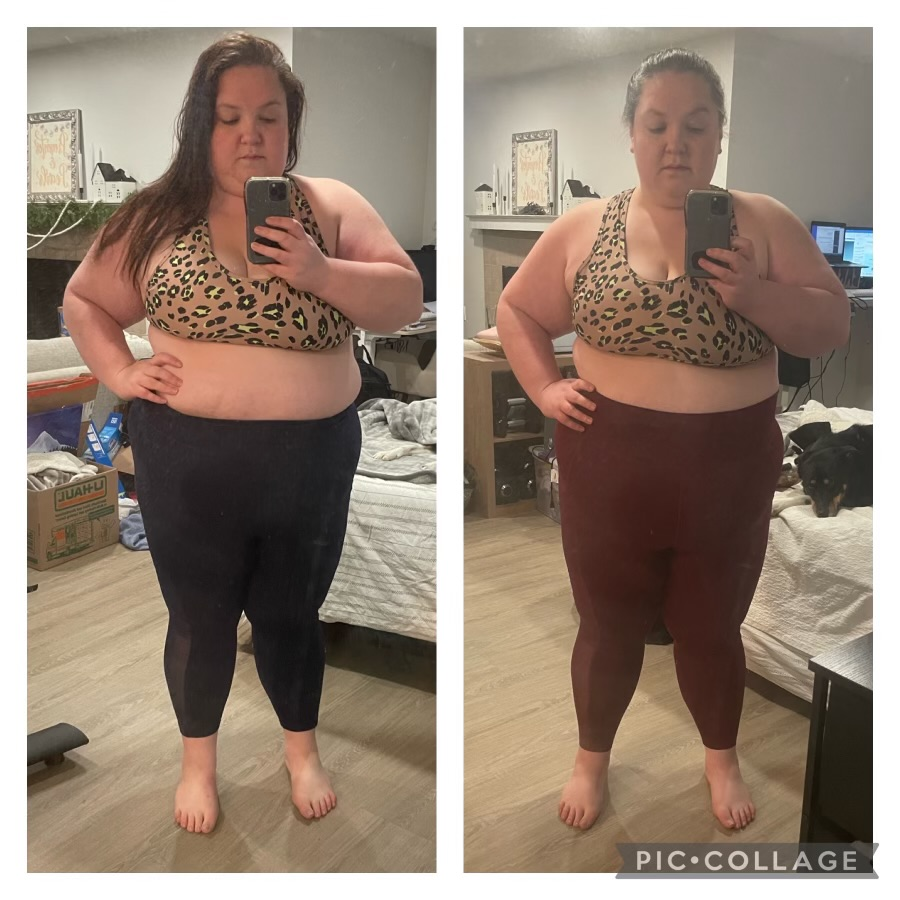 A woman is taking a picture of herself in a mirror.