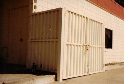 Commercial Wooden Gate Side View — Fontana, CA — Fence Medic