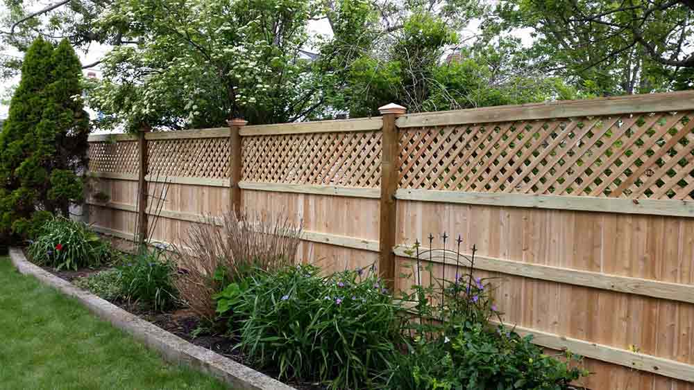Duxbury Style with Diagonal Lattice — Cedar Fences in Kingston, MA