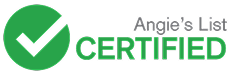 Angie’s List Certified logo with green checkmark and green text on a white background