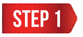 A red label that says step 1 on it