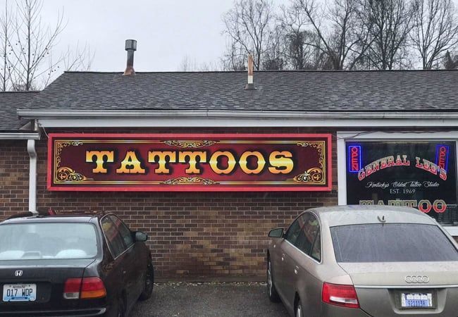 Sign outside business in Leitchfield, KY