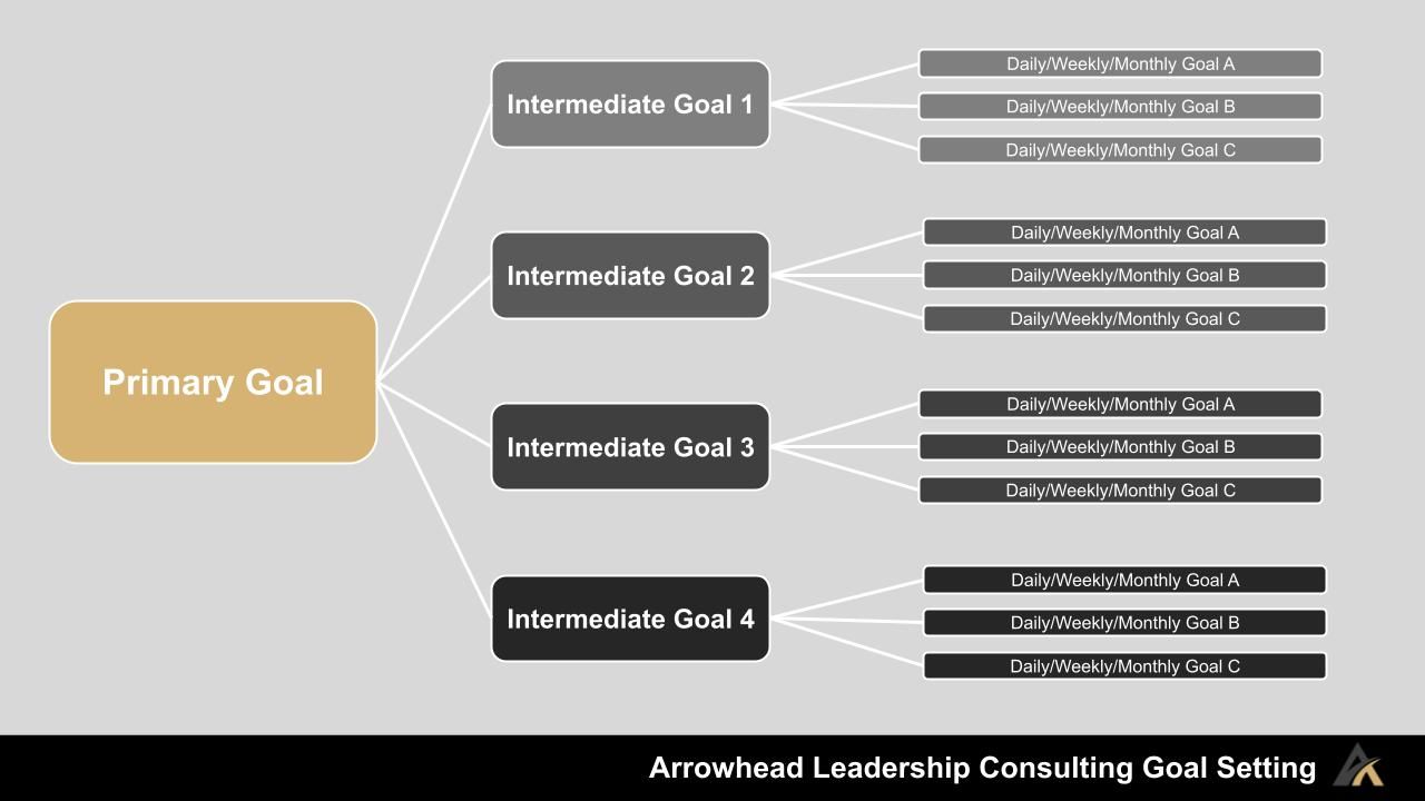 A diagram showing the primary goal and the intermediate goals