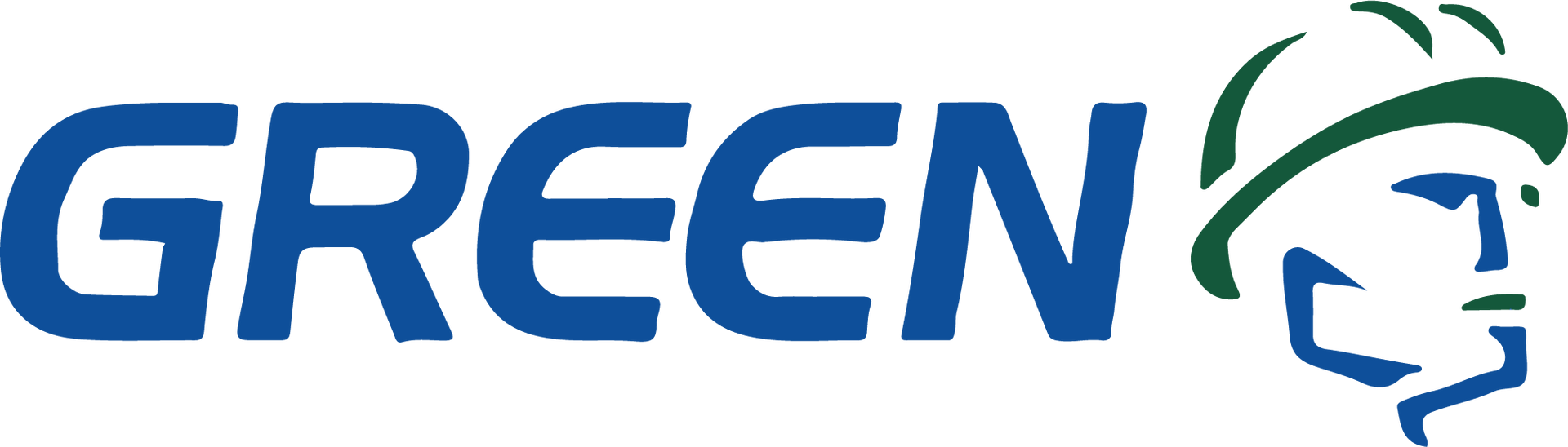 A blue and green logo for a company called green