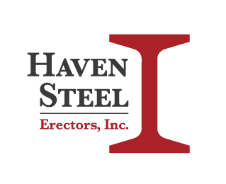 A logo for haven steel erectors , inc.