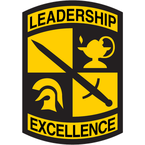 A yellow and black emblem that says leadership excellence