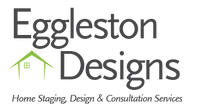 The logo for eggleton designs home staging design and consultation services.