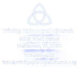 Trinity Episcopal Church logo with address and contact info.