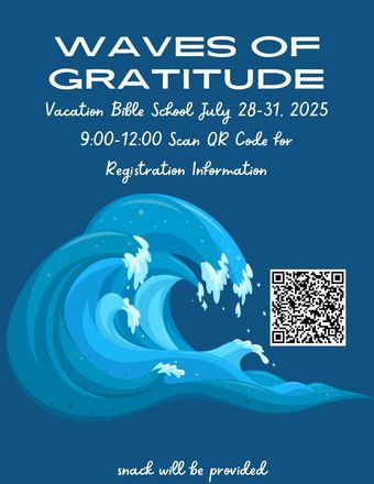 Waves of gratitude vacation bible school july 26-31 2025