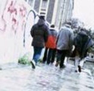 People walking down the street