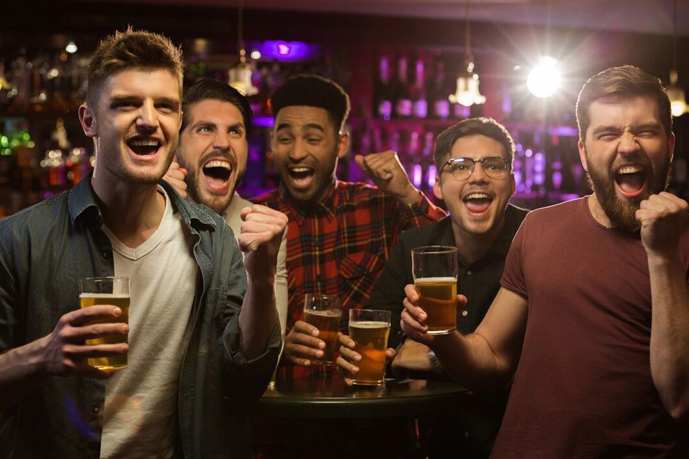Group Of Men Enjoying A Party