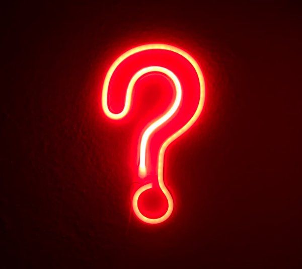 Red question mark LED sign