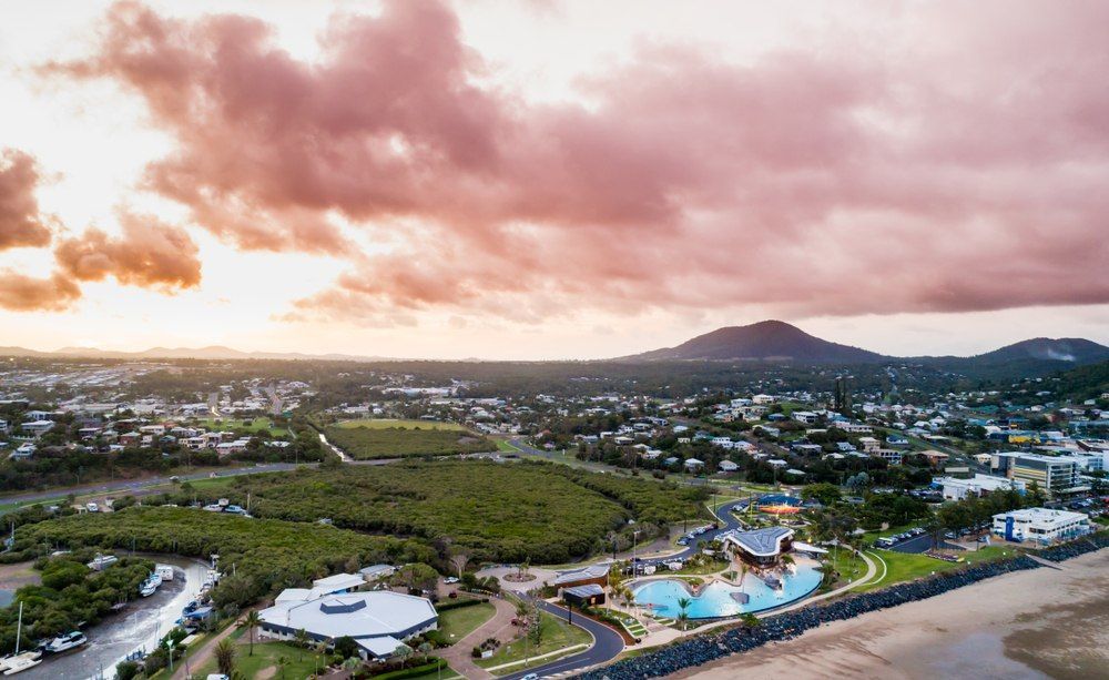 Aerial View of Coastal Town — Delicious Entertainment In Yeppoon, QLD