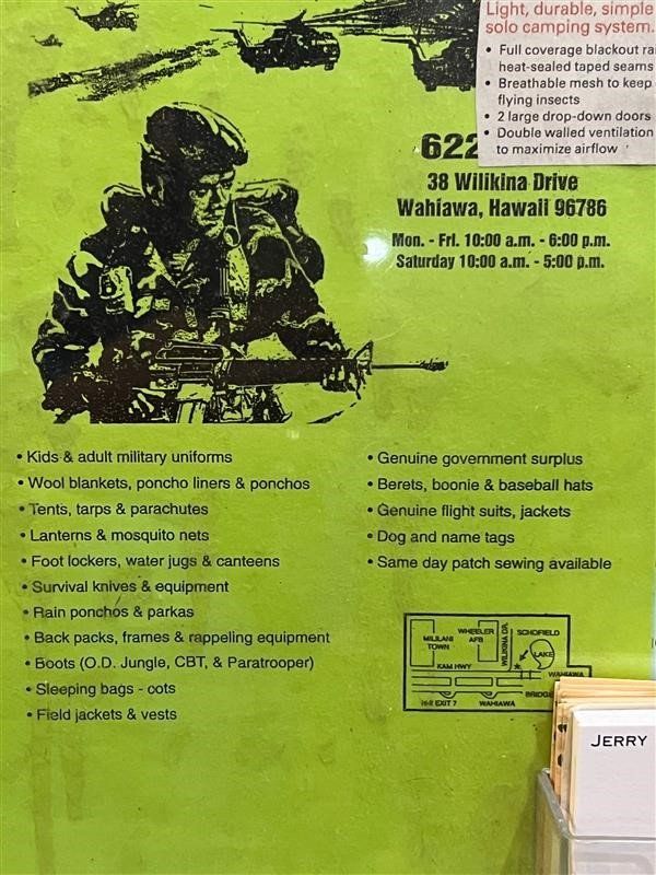 Contact Us Camouflage Shop Inc. Wahiawa, HI