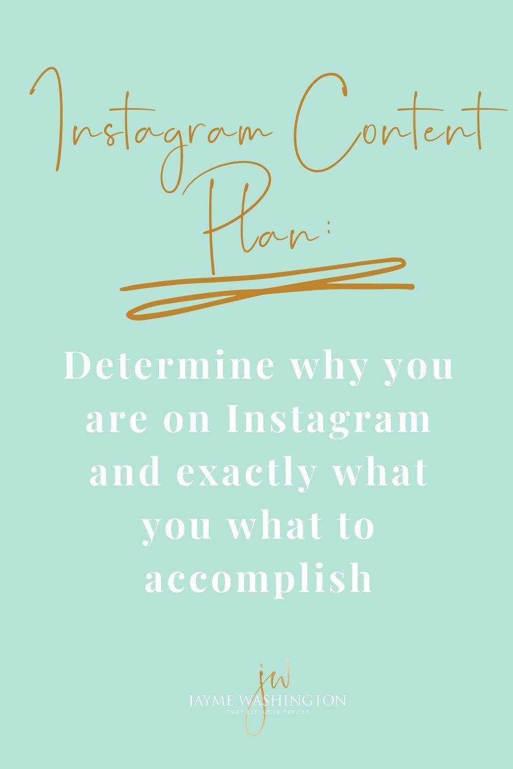 Instagram Content Plan