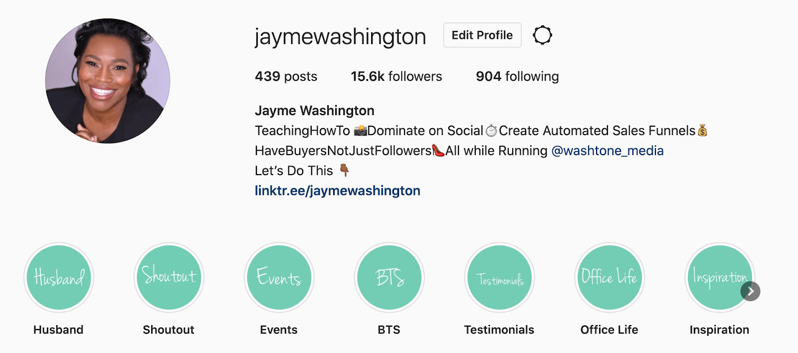 Jayme Washington Instagram Page