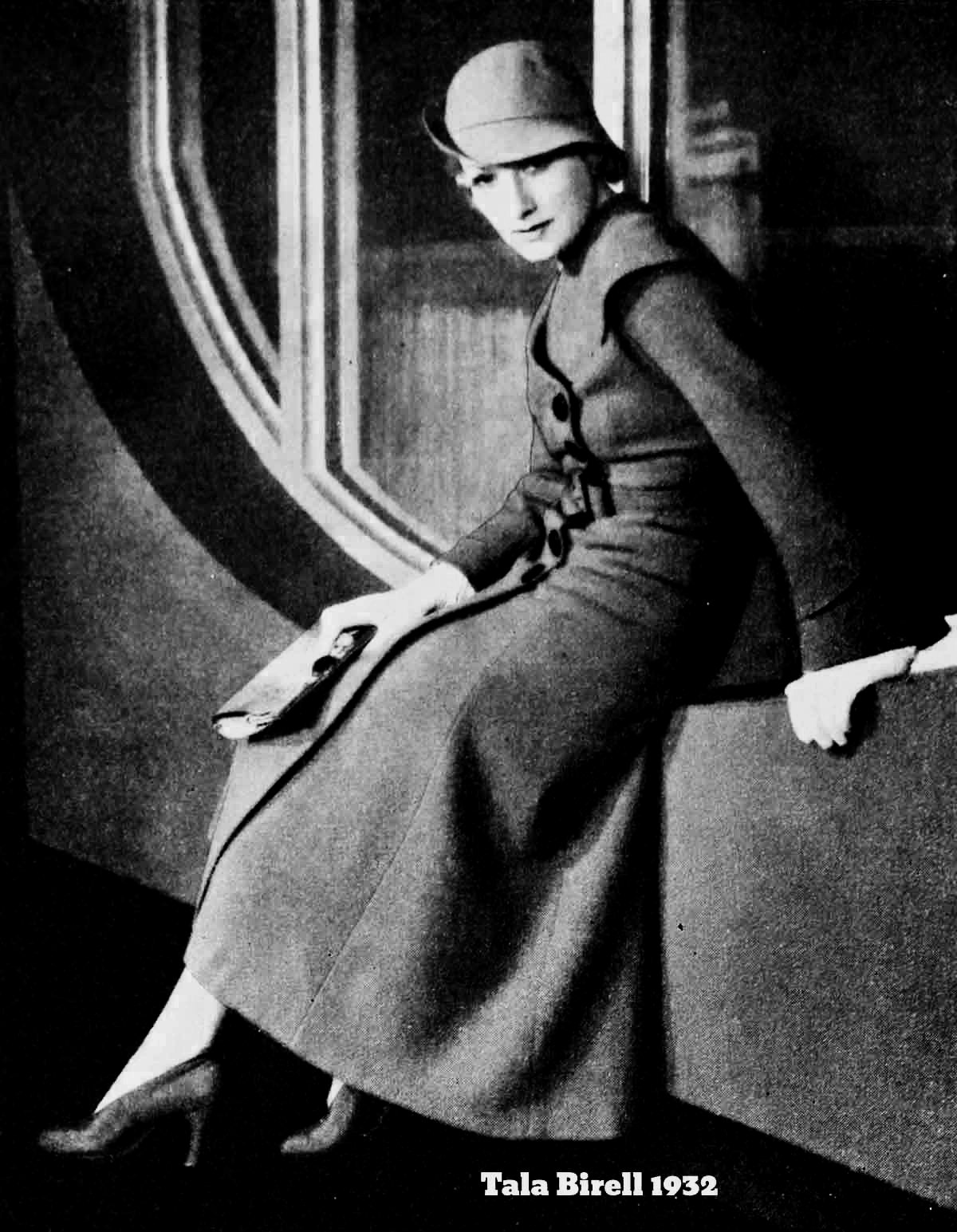 Tala Birell in 1932 modeling winter fashions