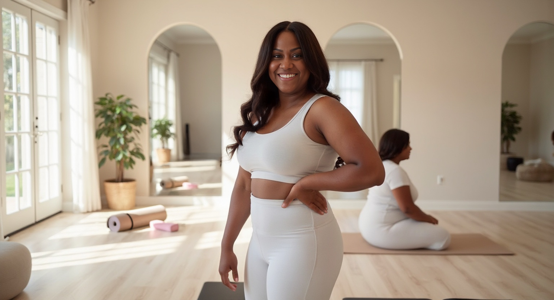 Her Form founder Khiara smiling warmly embodying the vision and support of Her Form Studio.