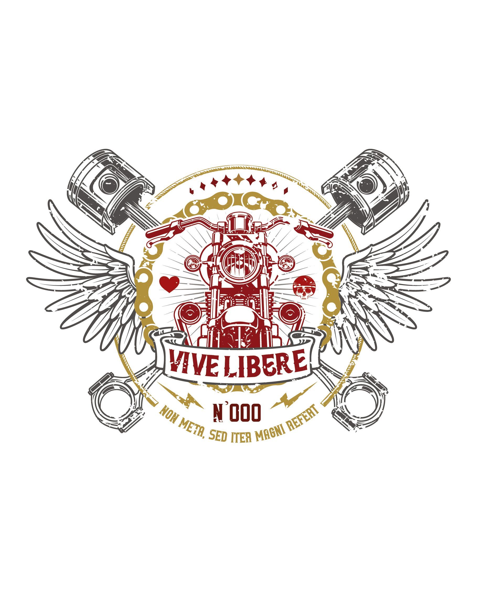 Grafica Motocicletta disponibile in versione Felpa e T-shirt su Vivi Libero. Vesti la tua passione!