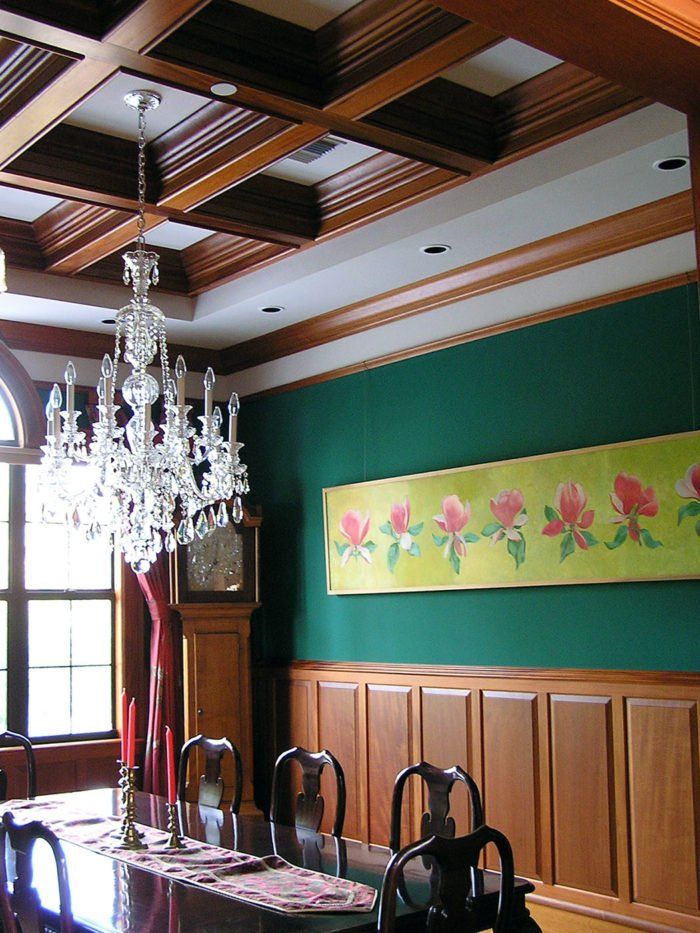 ceiling coffering and wall panels, custom installation