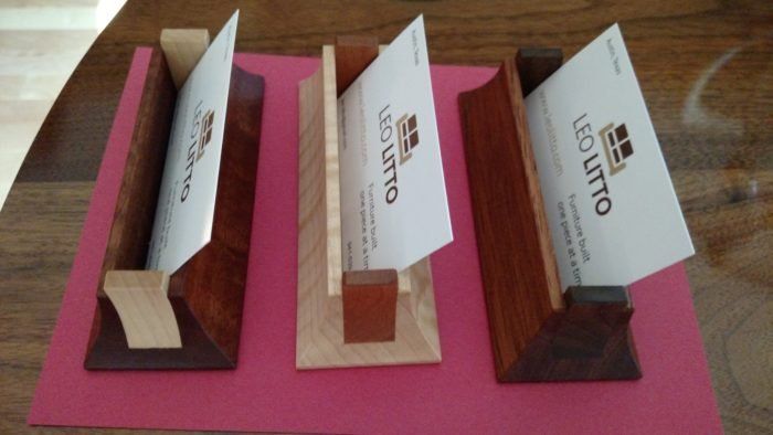 wood business card holders