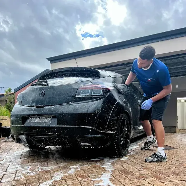 A man washing car
