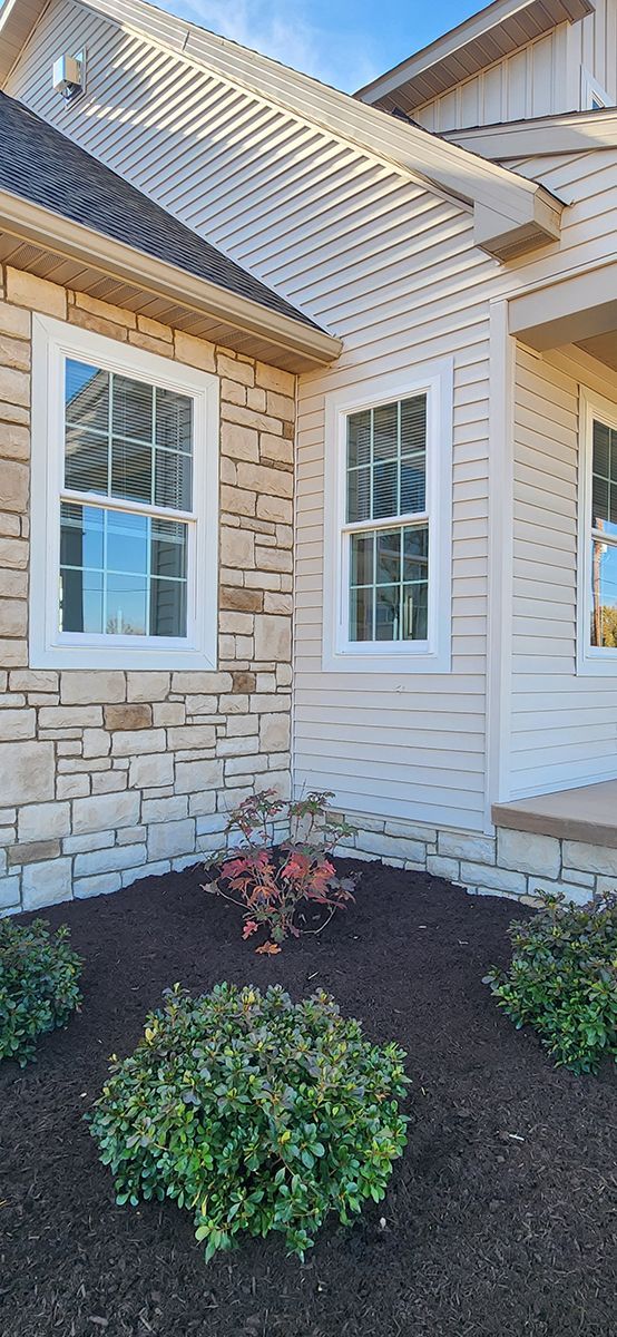 Landscaping beside porch