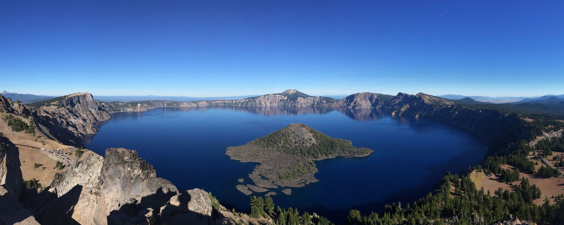 There is a small island in the middle of the lake.