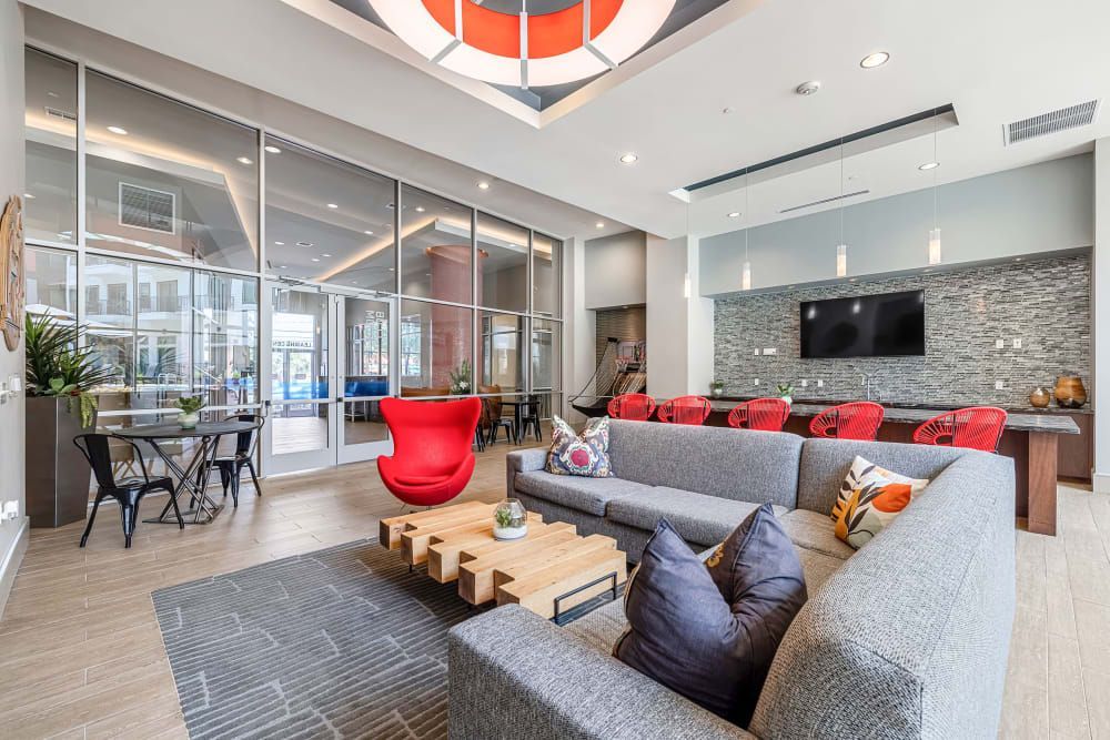 Modern clubhouse at Marq on Burnet in Austin, TX.